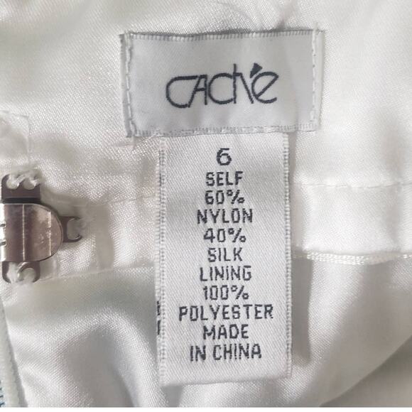 Cache Silk Blend Chiffon Formal Gown with Metallic Paisley Print - Picture 3 of 7